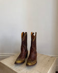 Vintage Mexican Old Gringo Western Cowboy Boots Cognac Brown