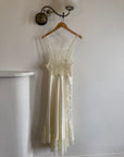 Vintage 40s Bias Cut Satin Bridal Slip Ivory