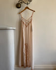Vintage Embroidered Lace Midi Slip Dress Marshmallow