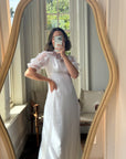 Vintage 60s Empire Organza Floral Wedding Dress