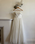 Vintage Y2K Cupcake Strapless Chiffon Wedding Gown
