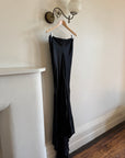 Vintage 90s Pure Silk Fishtail Skirt With Train Noir
