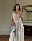 Vintage 40s Cotton Lace Strappy Bridal Sundress
