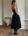Vintage 80s Velvet Full Circle Midi Dress