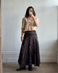 Vintage 90s Chocolate Brown A Line Maxi Skirt