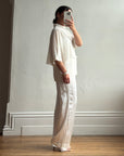 Vintage Y2K Sheer Chiffon Sheer Tiered Blouse