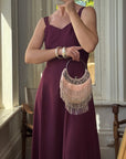 Vintage 90s Australian Made Plum Strappy Dress