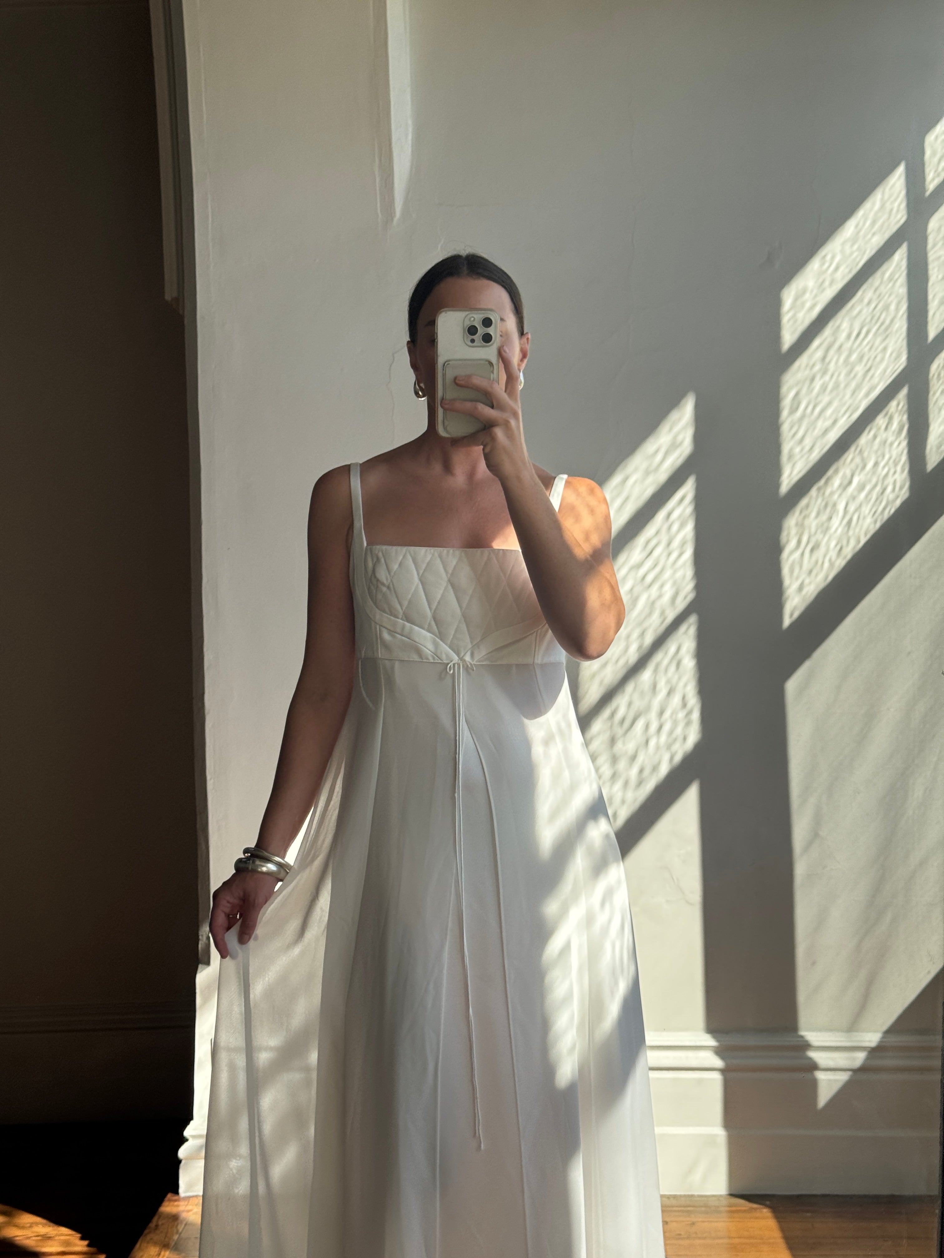 Vintage 90s Quilted Australian Made Slip Wedding Dress