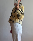 Vintage 70s Australian Made Spotted Rabbit Fur Jacket
