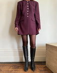 Vintage 90s Plum Button Up Blazer Dress