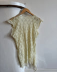 Vintage Sheer Lace Floral Fairy Top Buttercream