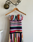 Vintage 90s Multi Coloured Zipper Low Rise Bustier Dress