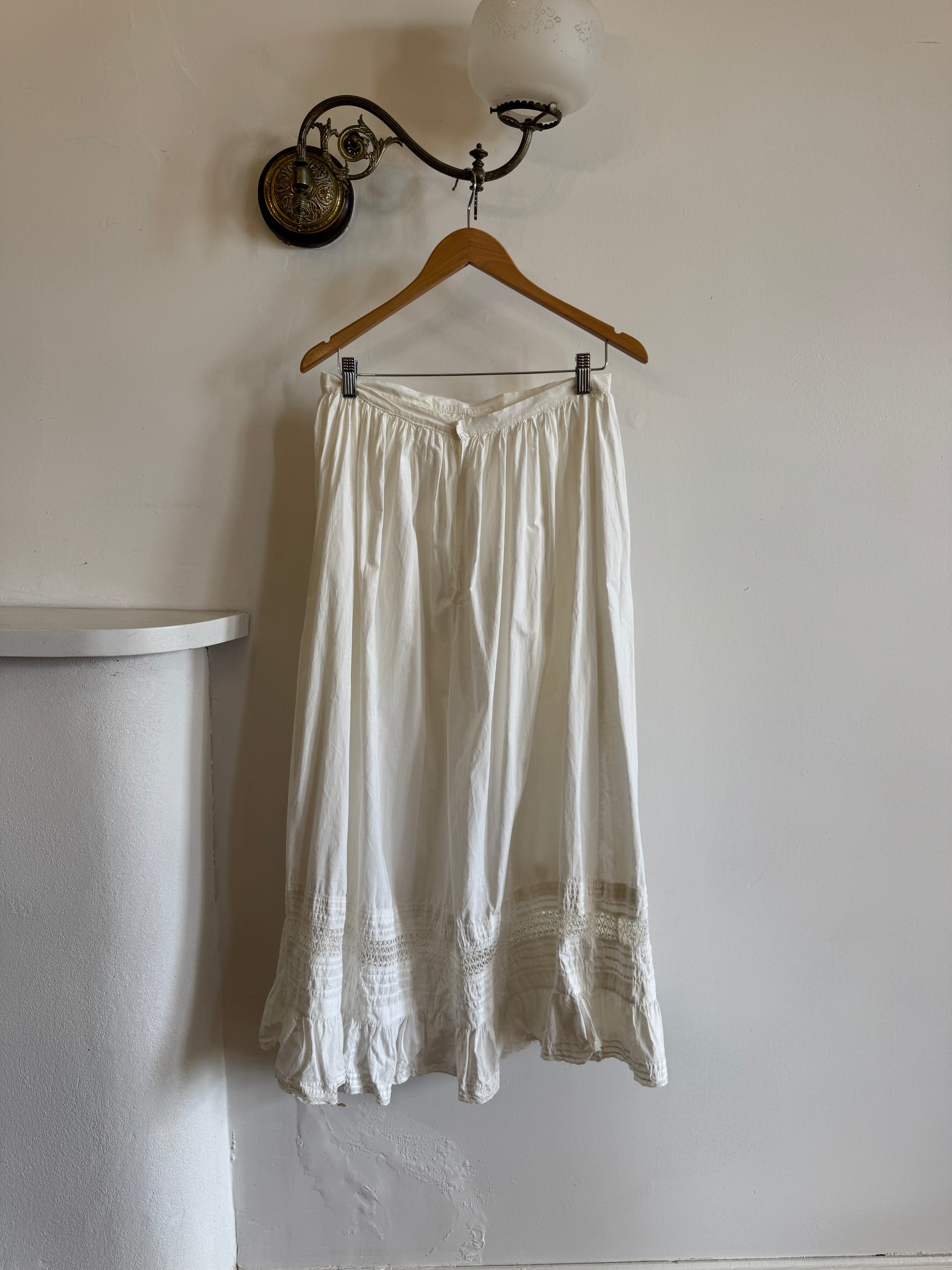 Antique Edwardian Cotton Maxi Skirt