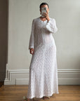 Vintage 60s Crochet Lace Long Sleeved Wedding Gown