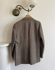 Vintage 60s Wool Blend Brown Herringbone Blazer