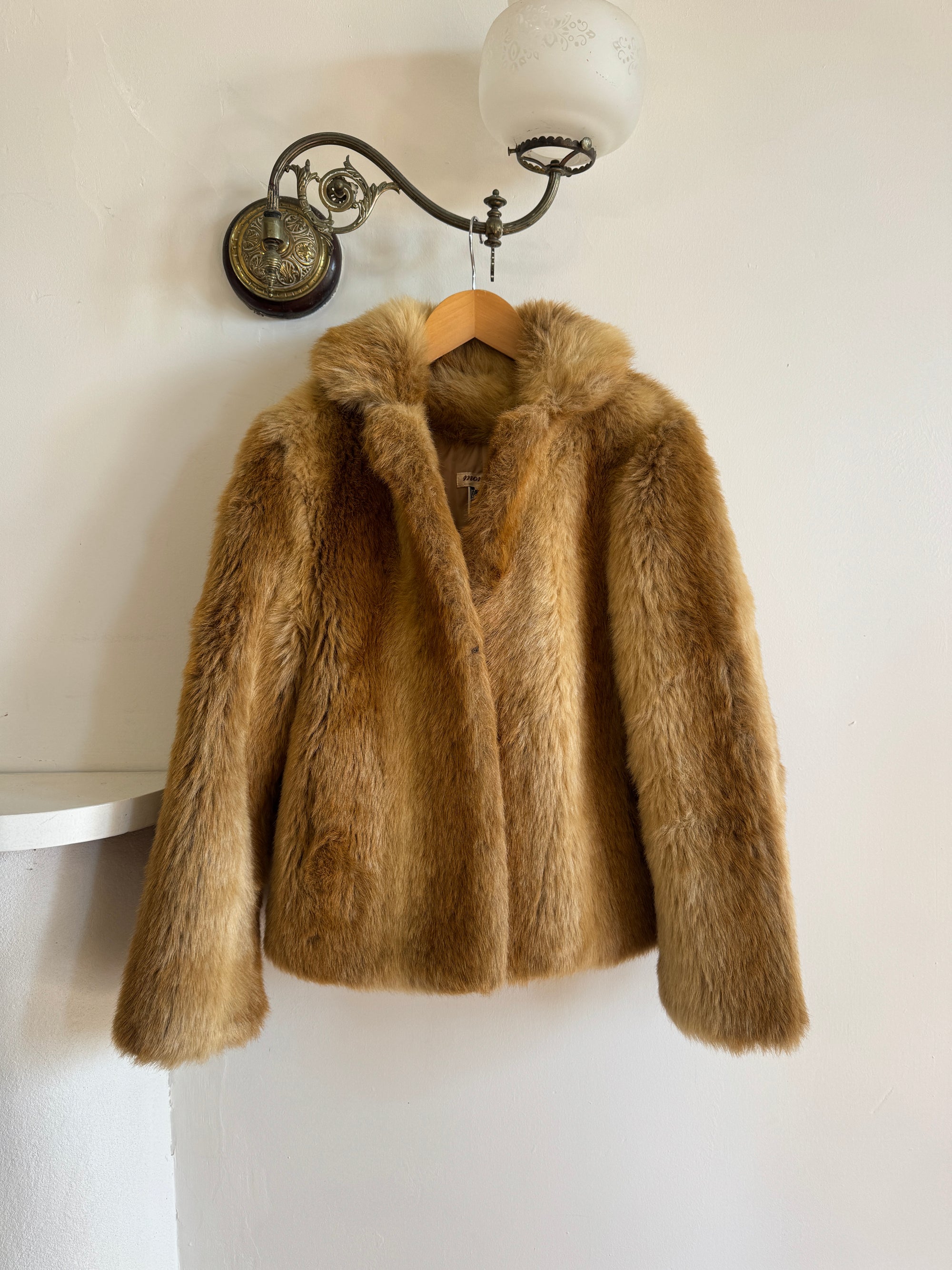 Vintage Australian Made Caramel Faux Fur coat