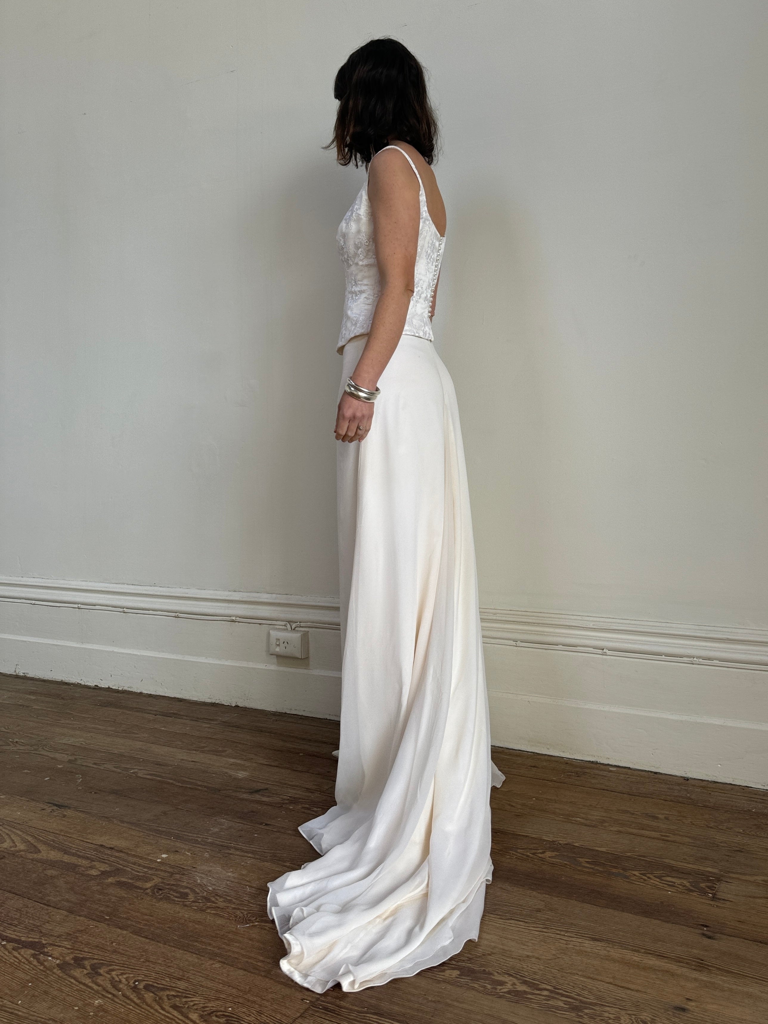 Vintage 90s Two Piece Corset and Skirt Bridal Set