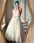 Vintage 50s Gold Brocade and Tulle Wedding Gown