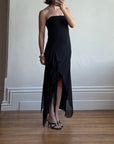 Vintage 90s Fairy Strapless Prom Dress Noir