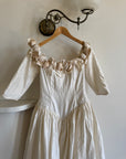 Vintage 80s Pure Silk Rosette Off Shoulder Gown