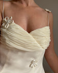 Vintage 90s Gathered Daisy Wedding Dress