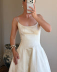 Vintage 90s Pure Silk Couture Diamante Wedding Gown