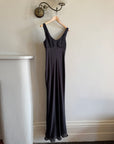 Vintage 90s Bias Cut Prom Dress Noir