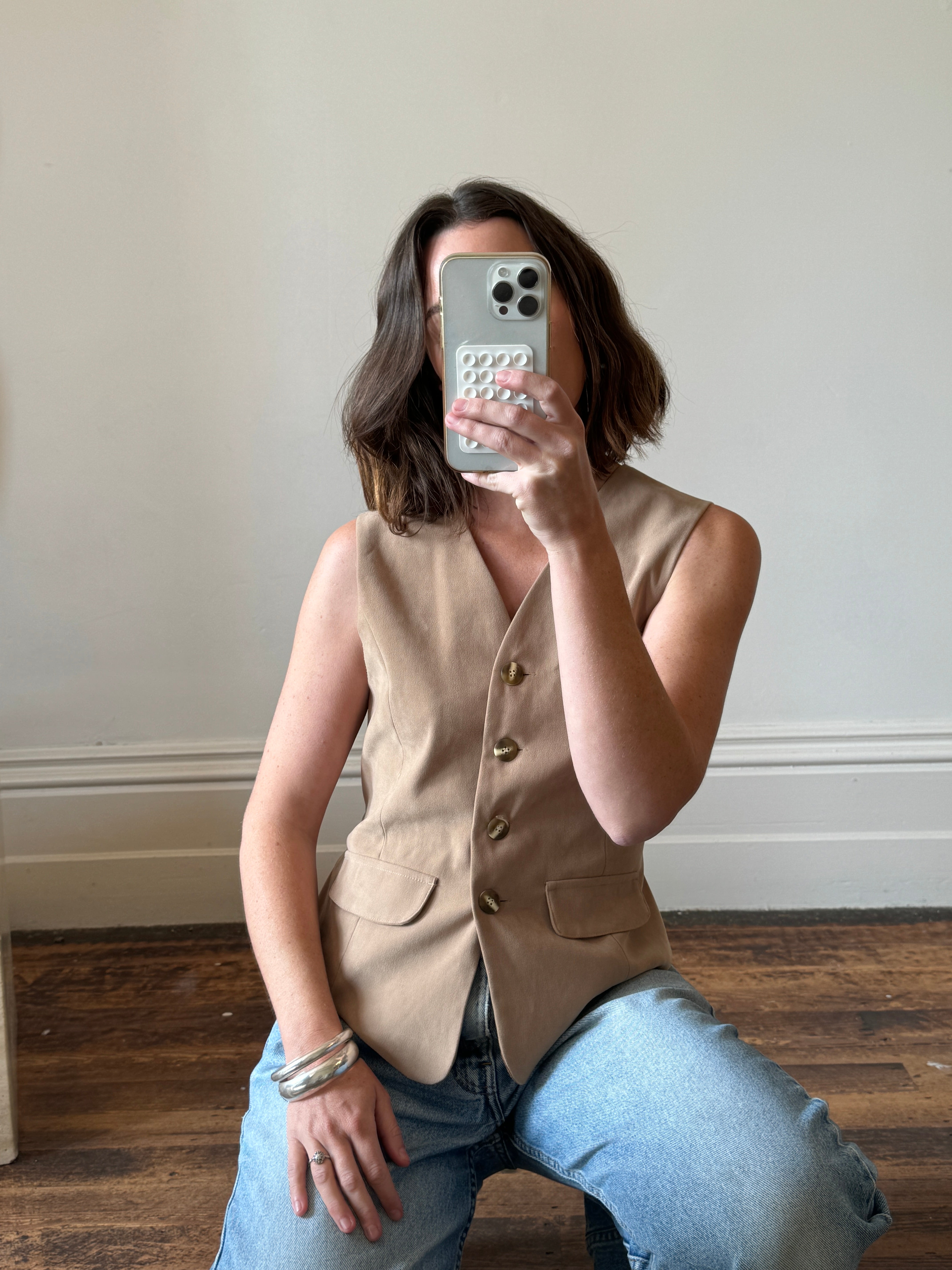 Vintage 90s Camel Tailored Vest