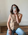Vintage 90s Camel Tailored Vest