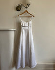 Vintage 90s Satin Empire Slip Wedding Dress With Tie