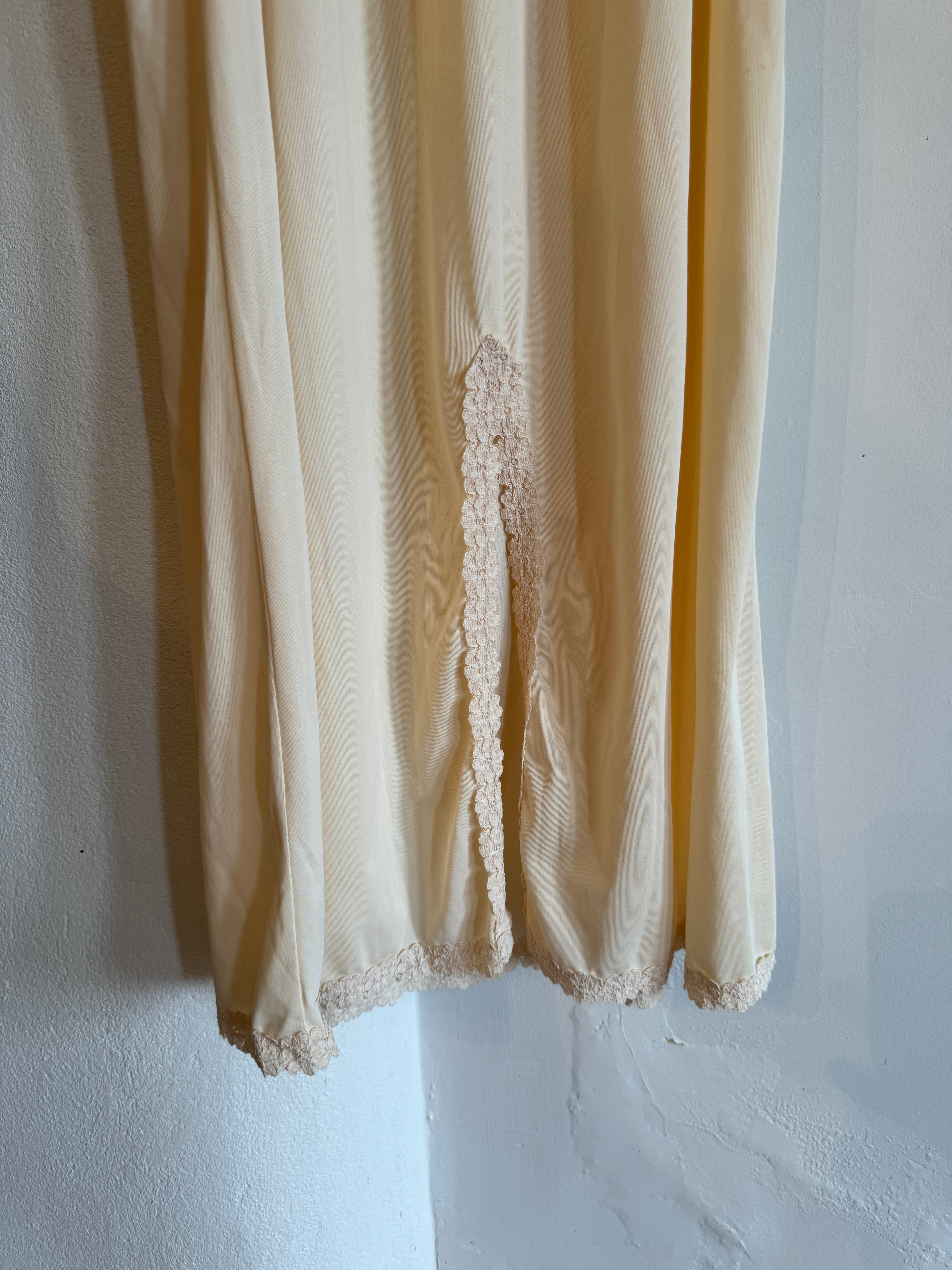 Vintage Long Slip Skirt Creme Brulee