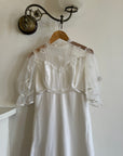 Vintage 60s Empire Organza Floral Wedding Dress
