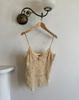 Vintage 90s DKNY Pure Silk Embroidered Camisole Creme