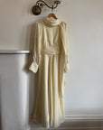 Vintage 60s Boat Neck Pussybow Wedding Dress