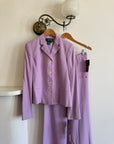 Vintage 90s Ralph Lauren Pure Silk Lilac Suit with Original Tags Attached