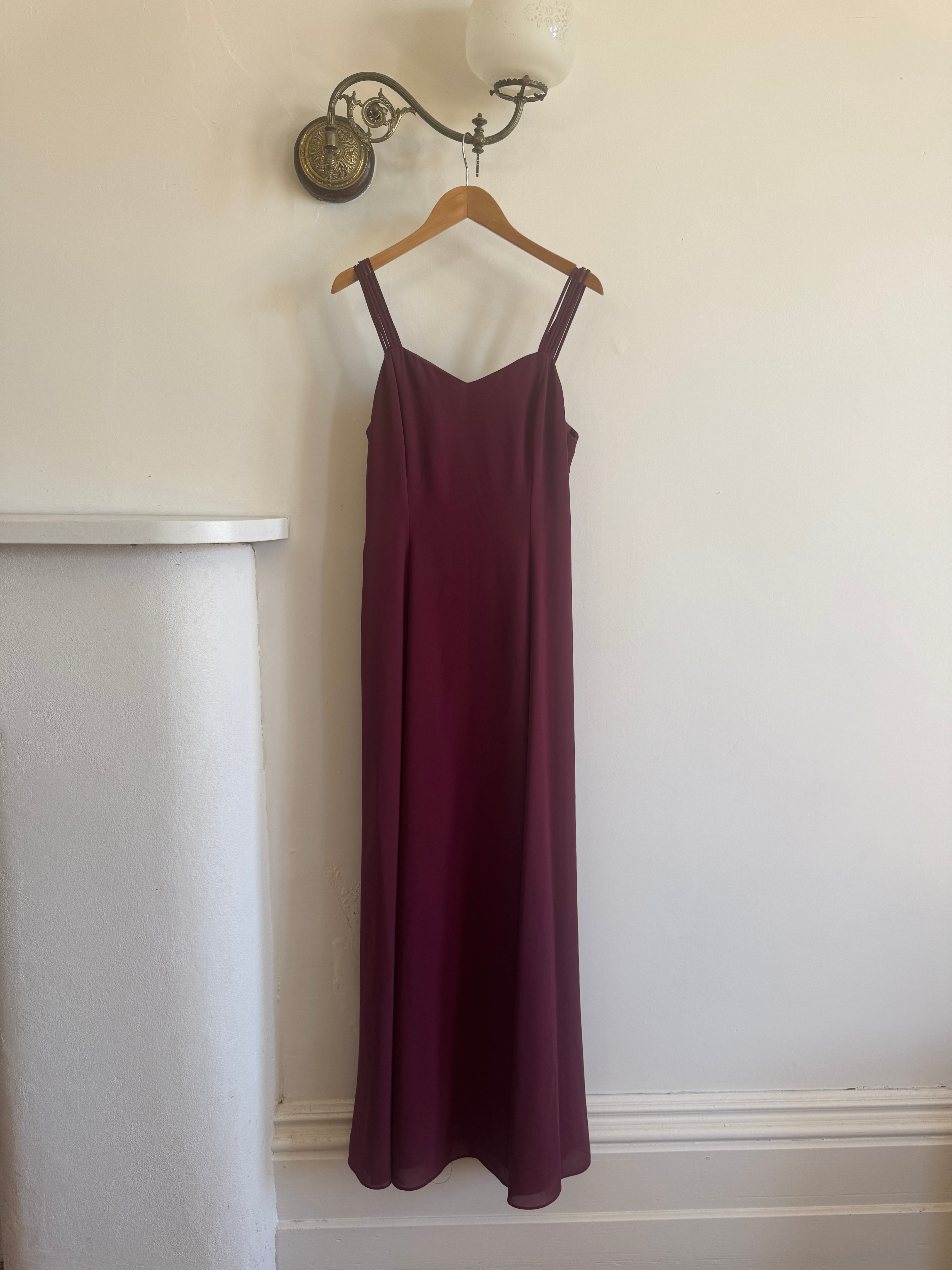 Vintage 90s Australian Made Plum Strappy Dress