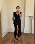 Vintage 90s Crinkle Sheer Fairy Dress Noir