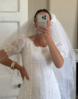 Vintage Cage Ribbon Headpiece with 3m Long Tulle Veil