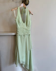 Vintage 90s Pale Green Fairy Halter Dress