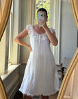 Vintage 50s Wedding Morning Ruffle Slip Ivory