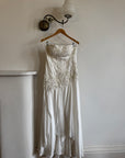 Vintage 90s Embroidered Strapless Fairy Wedding Gown