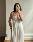 Vintage 90s Christian Dior Babydoll Satin Slip Dress Ivory