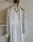 Vintage 70s Long Sleeved Boheme Bridal Dress