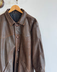 Vintage 80s Brown Suede Leather Bomber Jacket