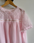 Vintage 50s Sheer Babydoll Blouse Baby Pink