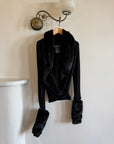 Vintage 90s Rare Plein Sud Wool Blend Knit with Fur Collar and Cuffs