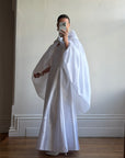 Vintage 90s Strappy Wedding Dress With Rosette Cape Pearl