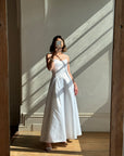 Vintage 90s Satin Strappy Pleated Wedding Dress