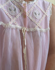 Vintage Pink Embroidered Babydoll Tunic