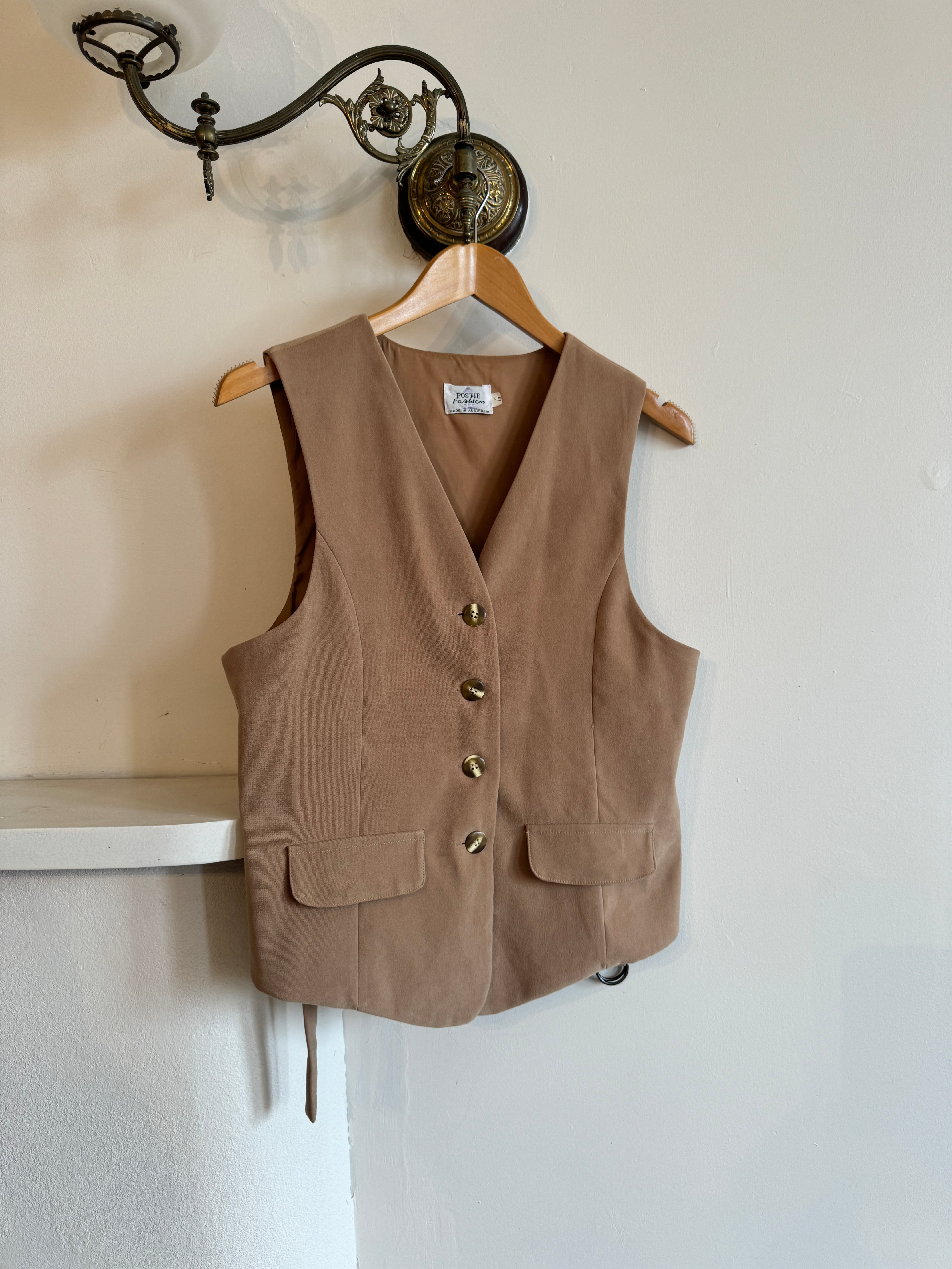 Vintage 90s Camel Tailored Vest